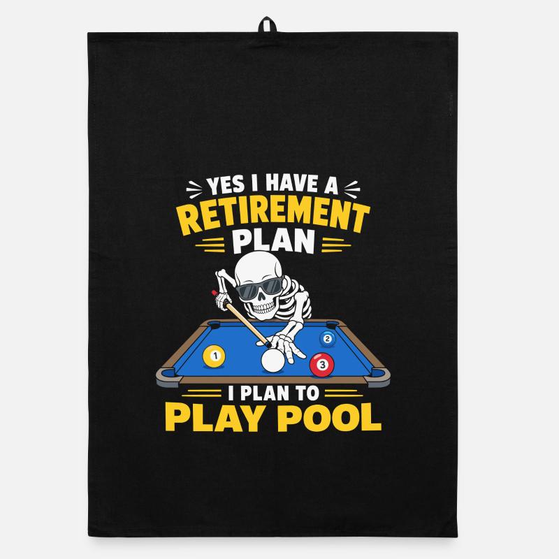 Plan de retraite Jeu de billard Billard squelette Torchon bio