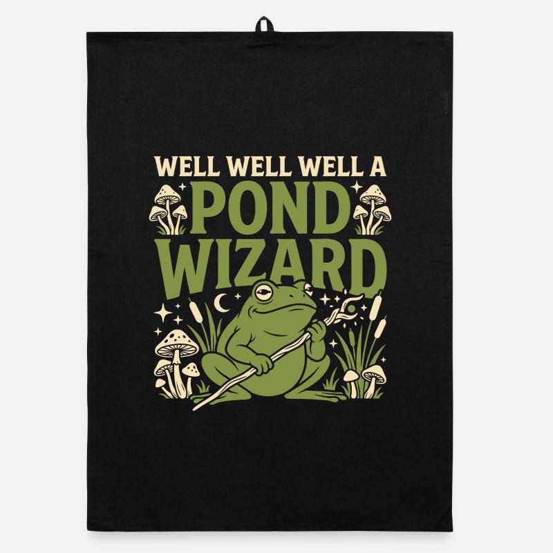 Frog Wizard Frog Magic Frog Organic dish towel