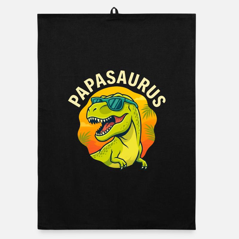 Papasaurus Dinosaurier T-Rex Cool Papa Organic Geschirrtuch
