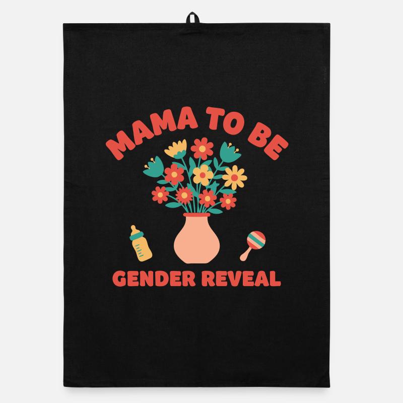 Geschlechterenthüllung Mama wird Babyparty-Mama Teammädchen Organic Geschirrtuch