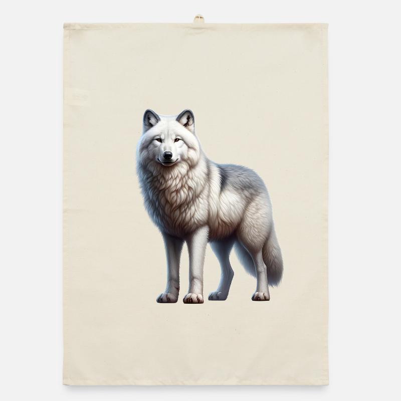 Arctic wolf Organic dish towel