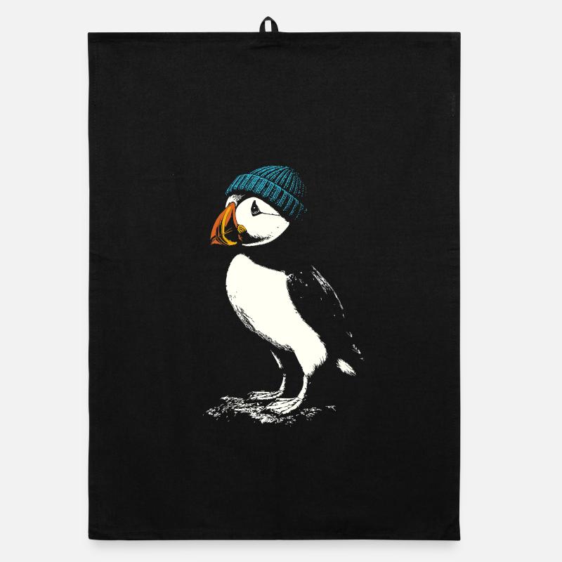 Puffin with cap Organic dish towel