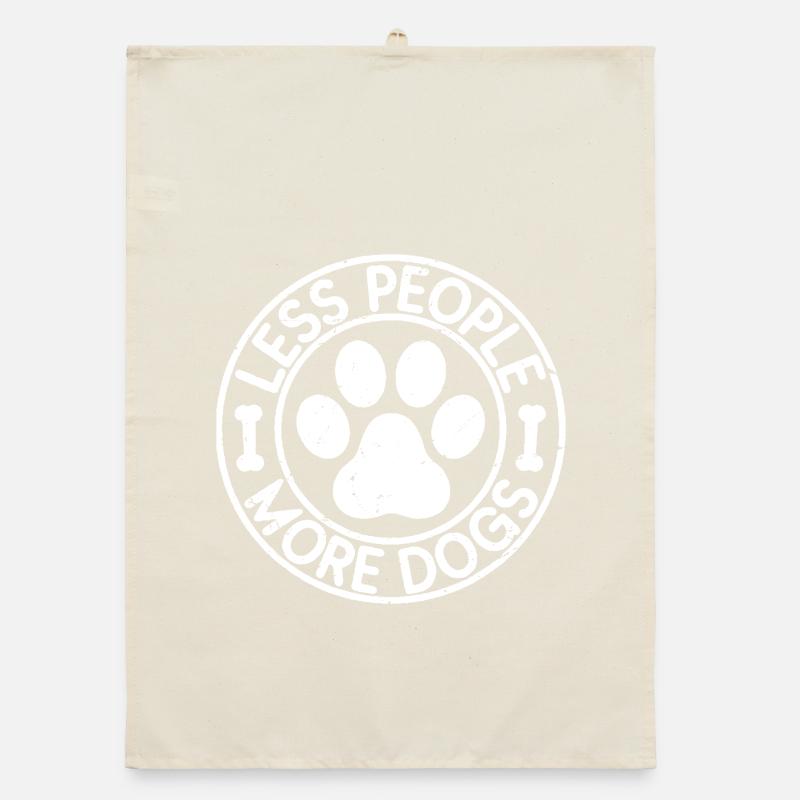 Moins de gens Plus DE CHIENS Torchon bio