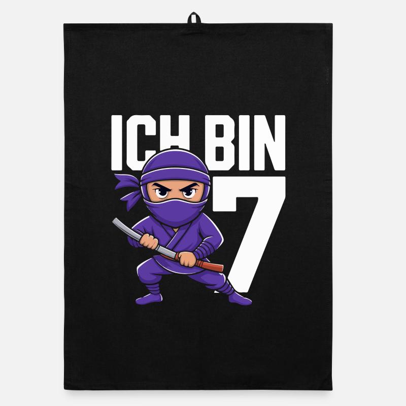 Ich bin 7 siebter Geburtstag Ninja Organic Geschirrtuch