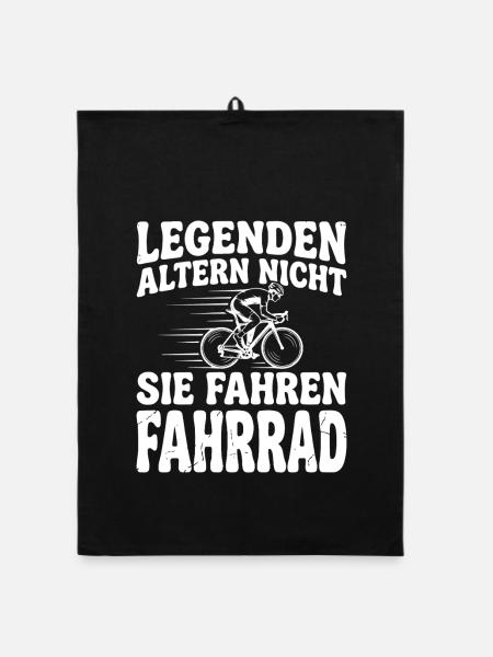 legenden altern nicht sie fahren fahrrad - Organic Geschirrtuch - Schwarz - Vorne