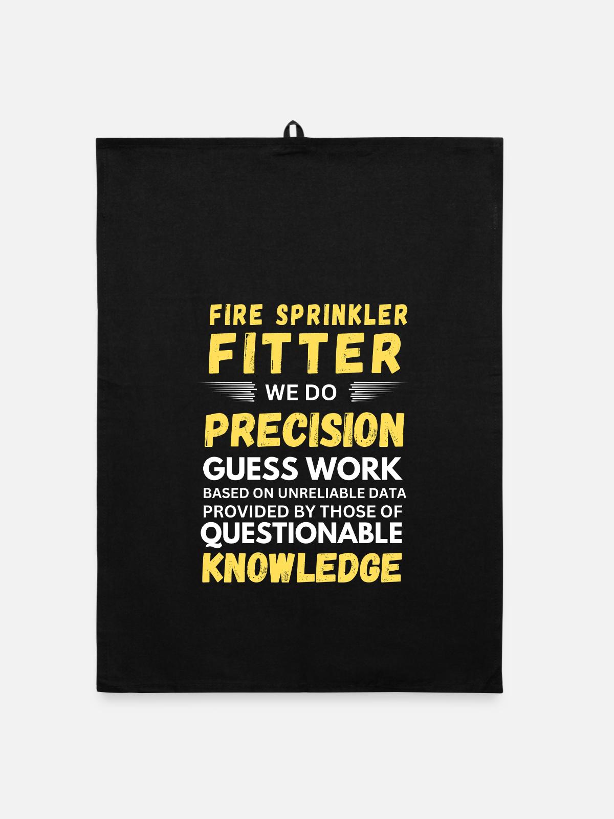 Feuersprinkler-Fitter-Präzisionsraten - Organic Geschirrtuch - Schwarz - Vorne