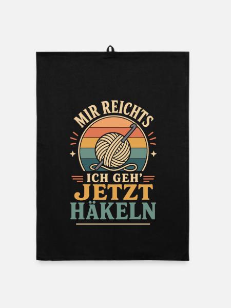 Mir Reichts Ich Geh Jetzt Häkeln Vintage Spruch - Organic Geschirrtuch - Schwarz - Vorne