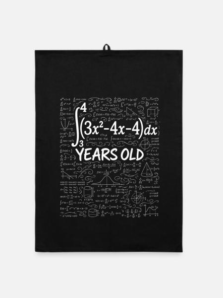 19. Geburtstag Analysis Mathe-Nerd Lustig - Organic Geschirrtuch - Schwarz - Vorne