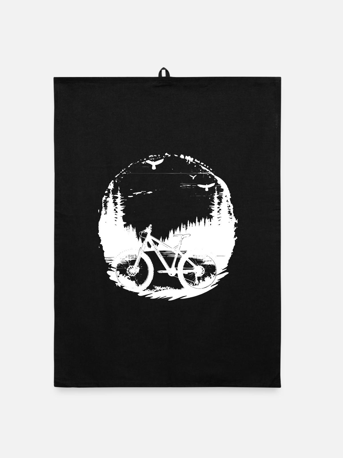 Illustration de VTT - Torchon bio - noir - Devant