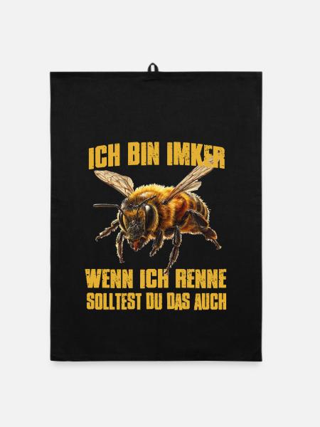 Honigbiene Bienenzüchter Biene Imker Zubehör  - Organic Geschirrtuch - Schwarz - Vorne