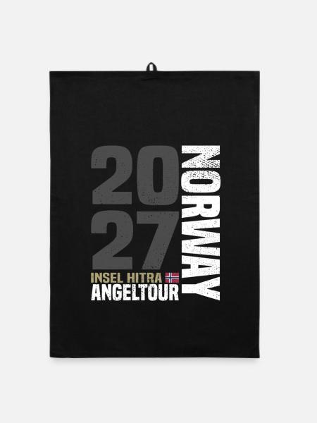 Norwegen Hitra Angeltour 2027 - Organic Geschirrtuch - Schwarz - Vorne