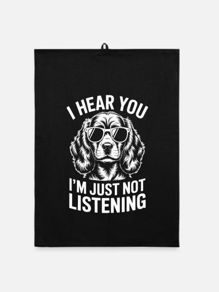 Cocker Spaniel Spruch Witz Cocker Spaniel Geschenk - Organic Geschirrtuch - Schwarz - Vorne