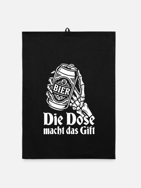 Bier - Die Dose macht das Gift | Wortspiel - Organic Geschirrtuch - Schwarz - Vorne