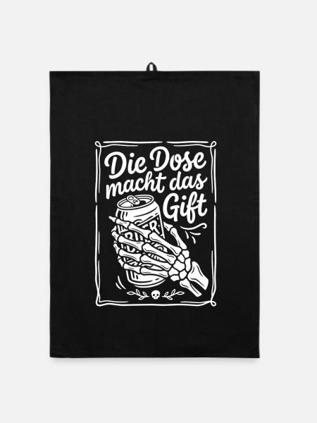 Bier - Die Dose macht das Gift | Wortspiel - Organic Geschirrtuch - Schwarz - Vorne