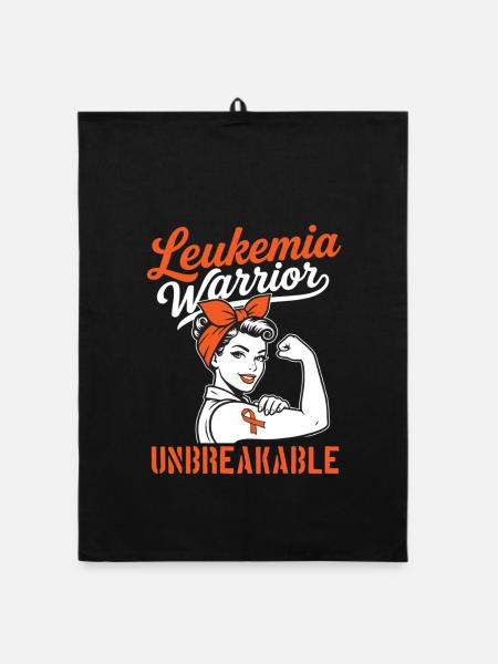 Leukämie-Krieger Unzerbrechlich – Orangefarbenes Band - Organic Geschirrtuch - Schwarz