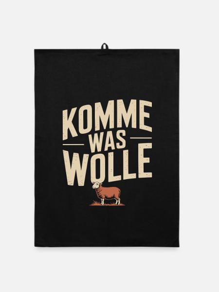 Stricken Komme Was Wolle Strickerin Häkeln Schaf - Organic Geschirrtuch - Schwarz