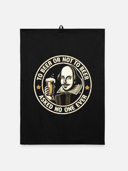 Bier trinken oder nicht bier - Organic Geschirrtuch - Schwarz - Vorne