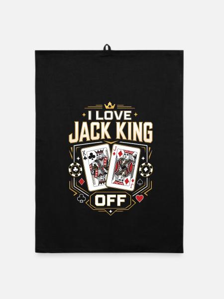 I Love Jack King Pokershirt - Organic Geschirrtuch - Schwarz