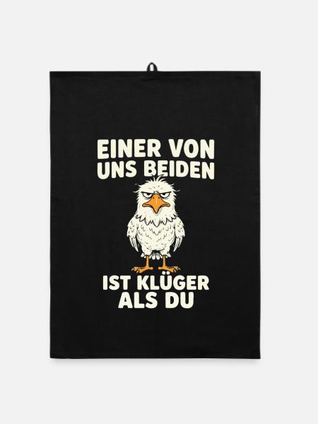 Einer Von Uns Beiden Ist Klueger Als Du - Organic Geschirrtuch - Schwarz