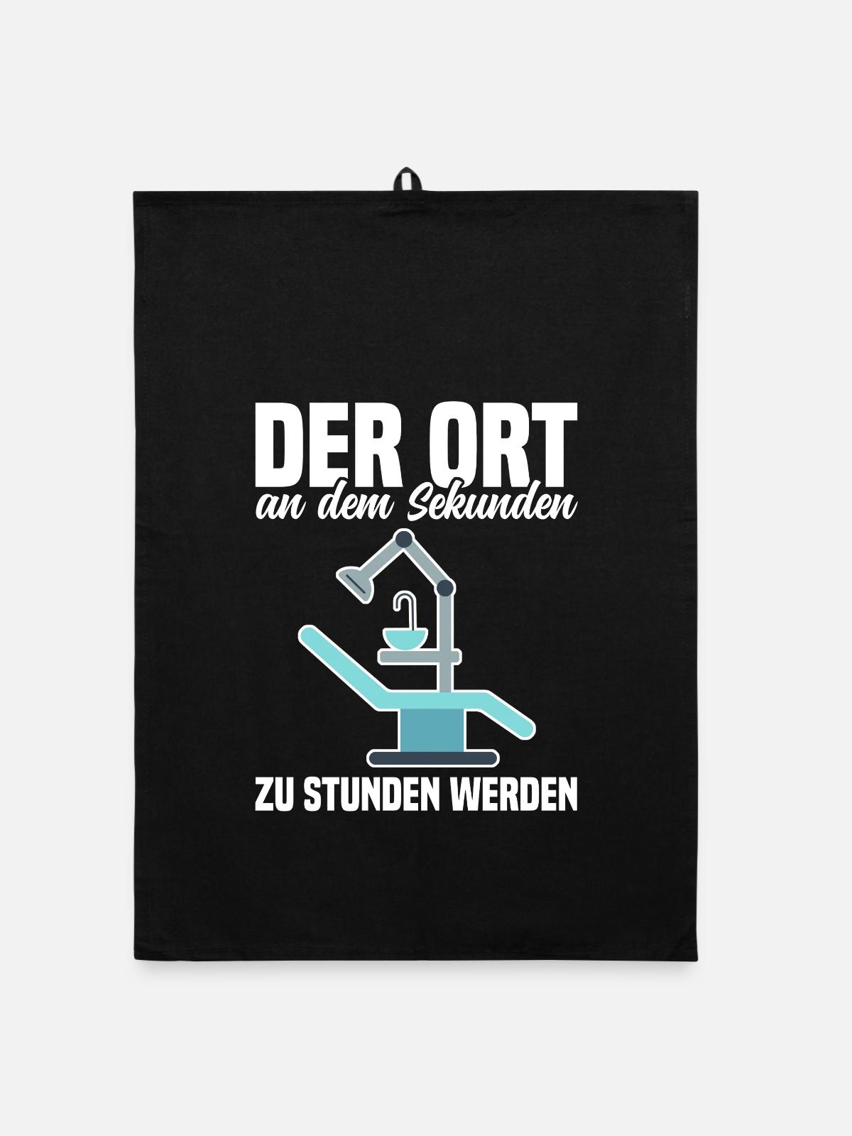 Zahnarzt Sprüche - Organic Geschirrtuch - Schwarz - Vorne
