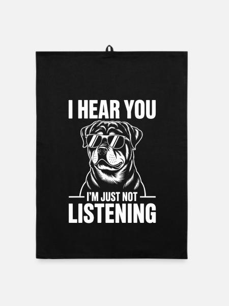 Rottweiler Spruch Lustiges Rottweiler Geschenk - Organic Geschirrtuch - Schwarz - Vorne