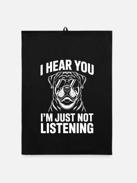 Rottweiler Spruch Lustiges Rottweiler Geschenk - Organic Geschirrtuch - Schwarz - Vorne