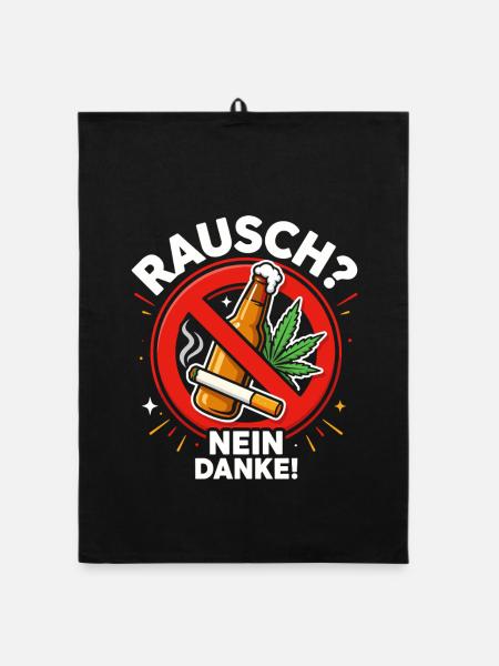 Anti Drogen - Organic Geschirrtuch - Schwarz - Vorne