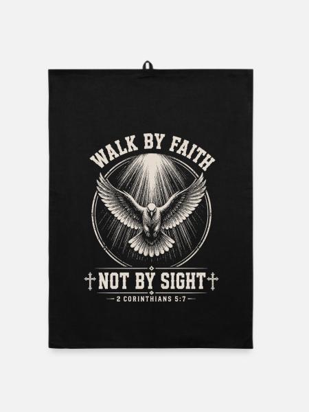 Walk By Faith Dove - Organic Geschirrtuch - Schwarz - Vorne