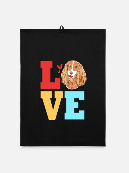 Cocker Spaniel - Organic Geschirrtuch - Schwarz - Vorne
