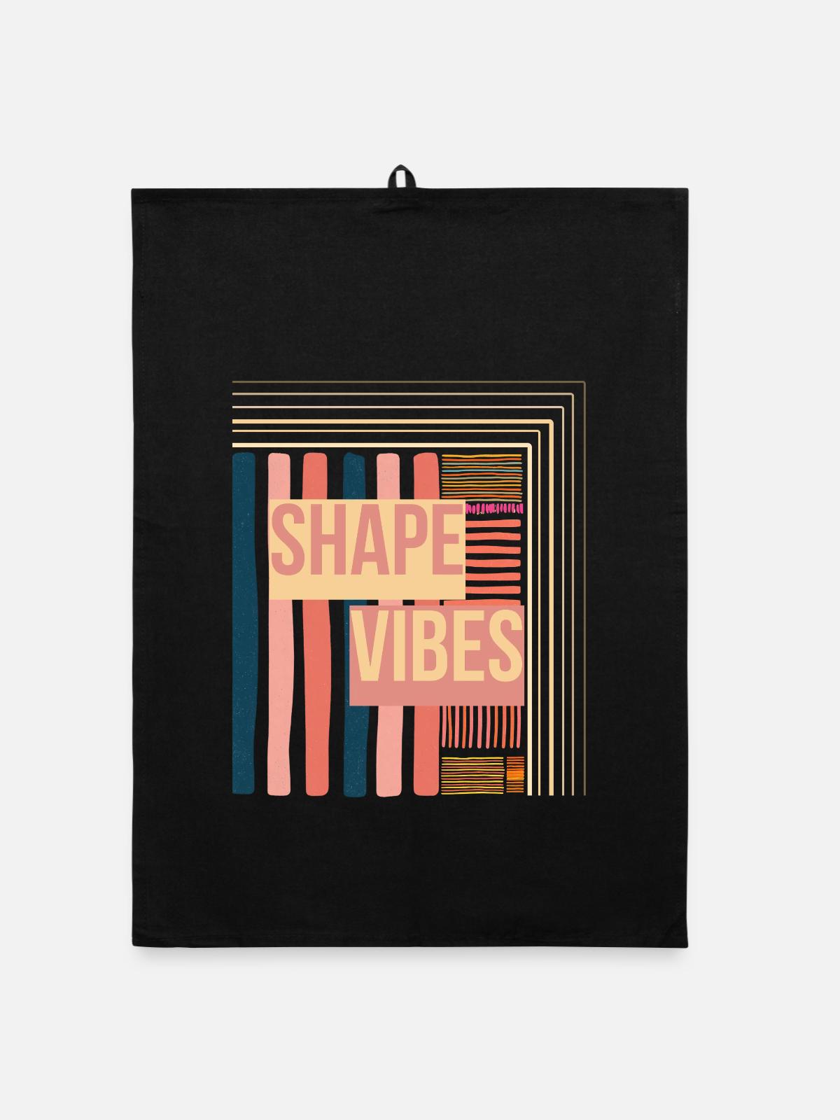 Shape Vibes Farbblockprint - Organic Geschirrtuch - Schwarz - Vorne