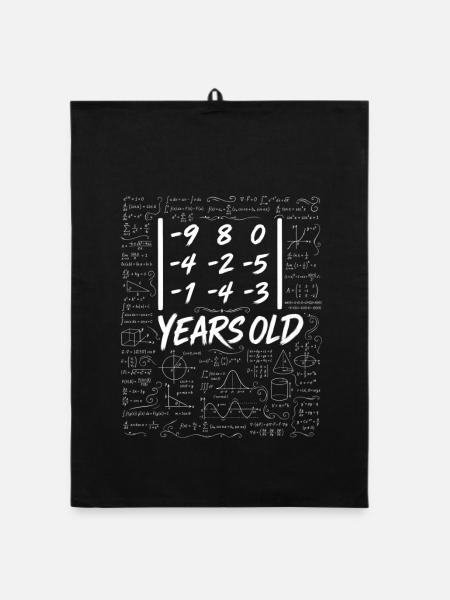 70. Geburtstag Determinant Matrix Mathematik-Nerd Witzig - Organic Geschirrtuch - Schwarz - Vorne