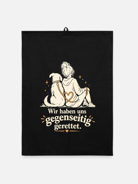 Adoptierter Hund Rescue Tierheimhund - Organic Geschirrtuch - Schwarz