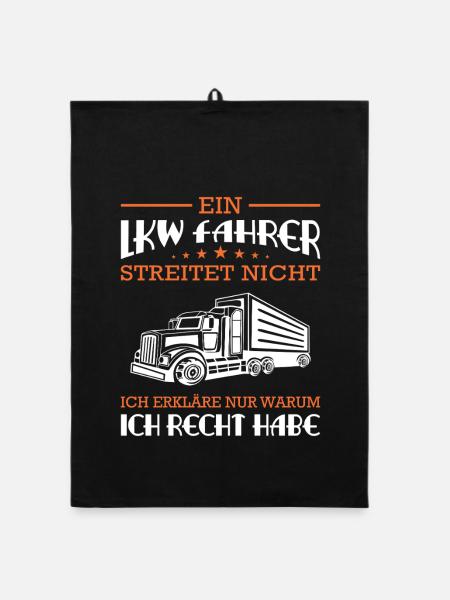 Lkw Fahrer Kraftfahrer LKW-Fahrer - Organic Geschirrtuch - Schwarz - Vorne