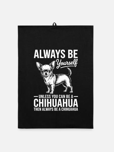 Chihuahua Spruch Hunde Lustiges Chihuahua Geschenk - Organic Geschirrtuch - Schwarz - Vorne