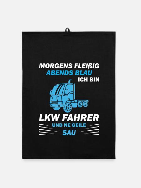 Lkw Fahrer Kraftfahrer LKW-Fahrer - Organic Geschirrtuch - Schwarz - Vorne