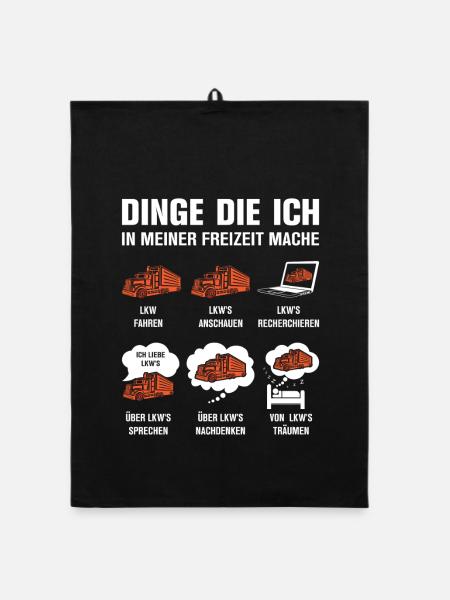 Lkw Fahrer Kraftfahrer LKW-Fahrer - Organic Geschirrtuch - Schwarz - Vorne