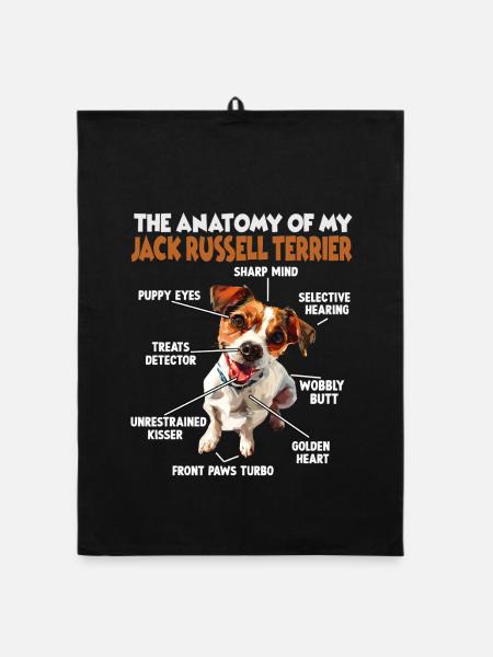 Jack Russell Terrier Hundebesitzer T Jack Russell  - Organic Geschirrtuch - Schwarz - Vorne