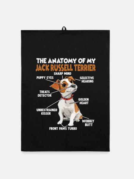 Jack Russell Terrier Hundebesitzer T Jack Russell  - Organic Geschirrtuch - Schwarz - Vorne