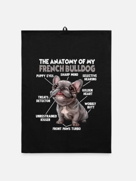 Französische Bulldogge Hundehalter T Frenchie  - Organic Geschirrtuch - Schwarz - Vorne