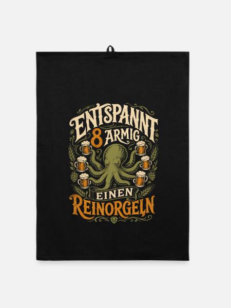 Achtarmig einen reinorgeln Party - Organic Geschirrtuch - Schwarz - Vorne