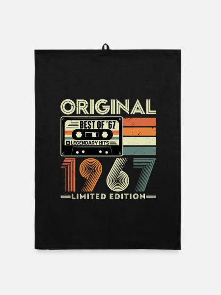 Original 1967 Jahrgang Vintage Geburtstag Retro - Organic Geschirrtuch - Schwarz