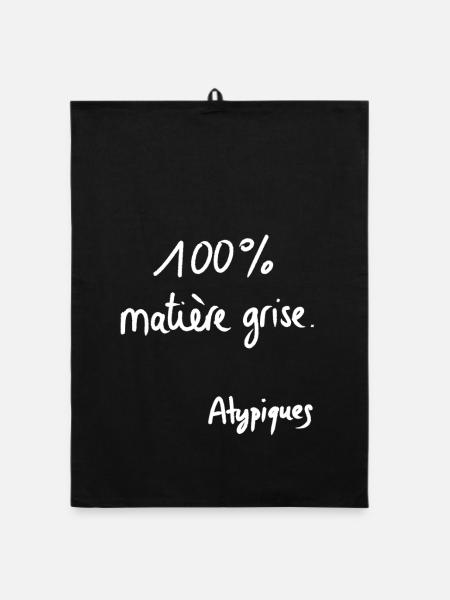 100 % graue Substanz – Atypische Sammlung - Organic Geschirrtuch - Schwarz - Vorne