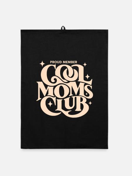 Cool Moms Club - Organic Geschirrtuch - Schwarz - Vorne