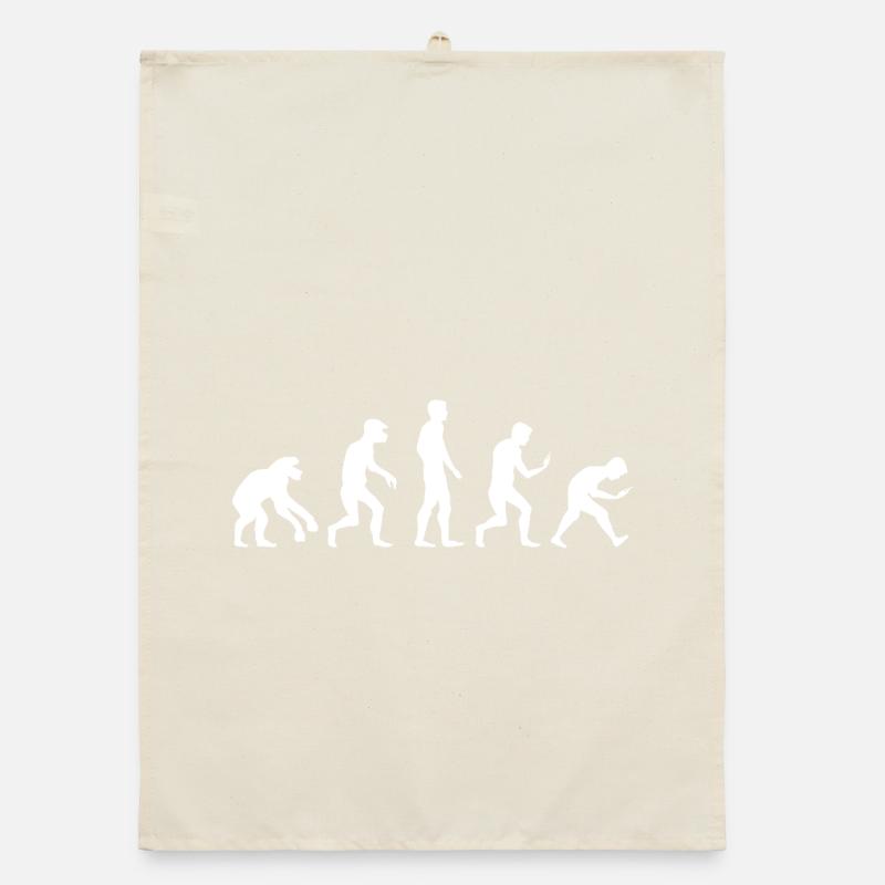 lustige Evolution smartphone handy Sucht Logo Organic Geschirrtuch