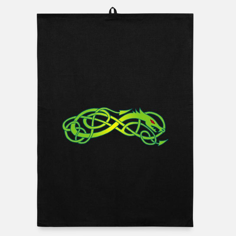 Serpent celte vert Torchon bio