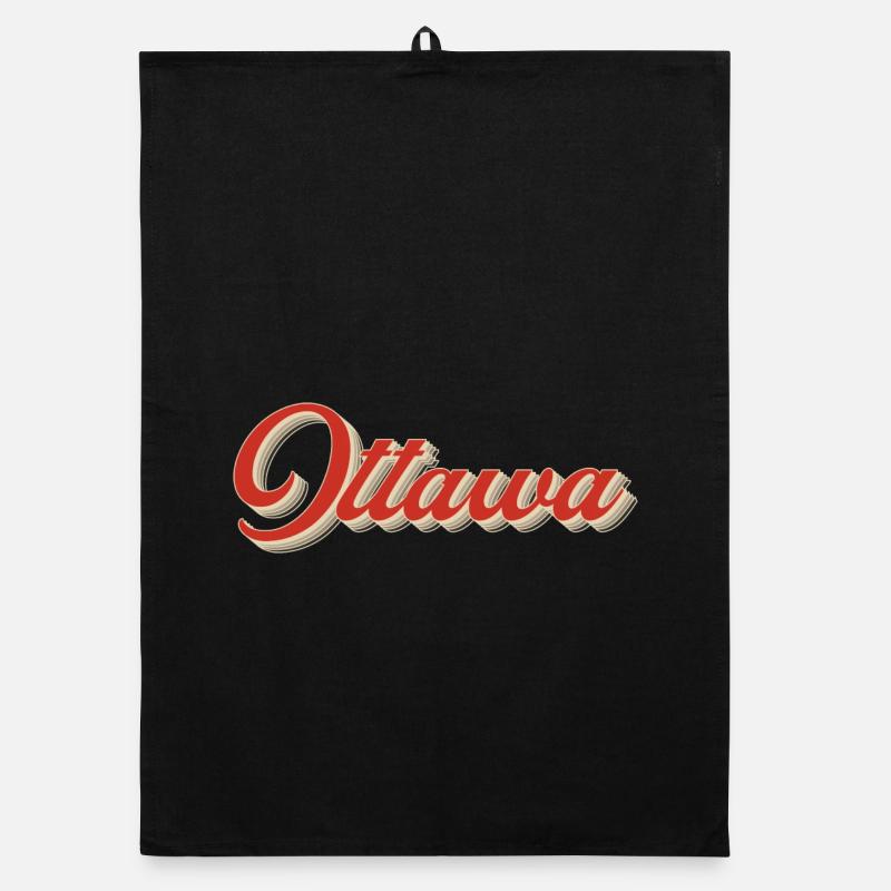 Calgary Canada Lettering – Retro Typography Organic dish towel
