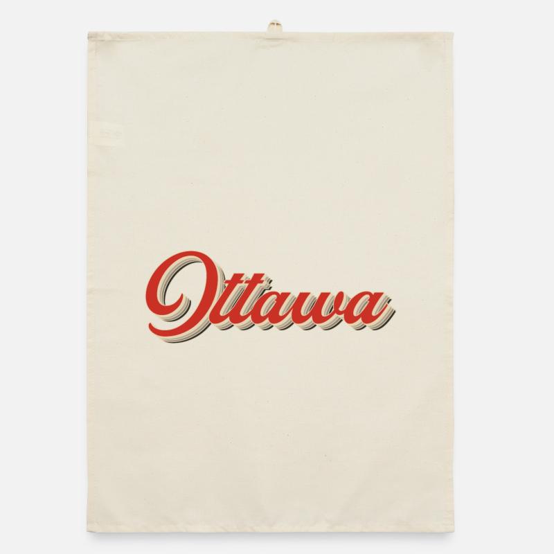 Calgary Canada Lettering – Retro Typography Organic dish towel