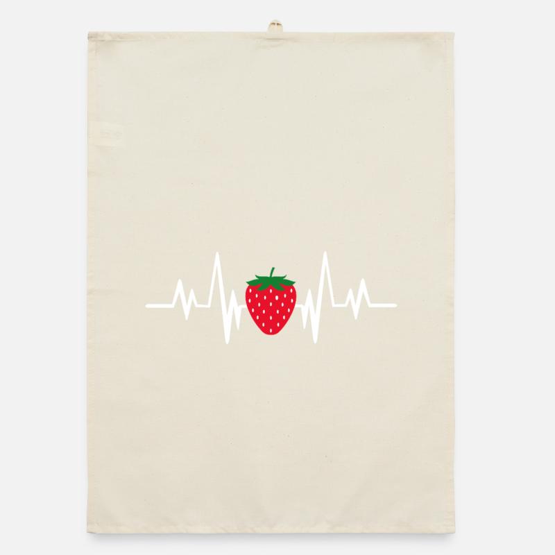 Erdbeeren herzschlag Organic Geschirrtuch