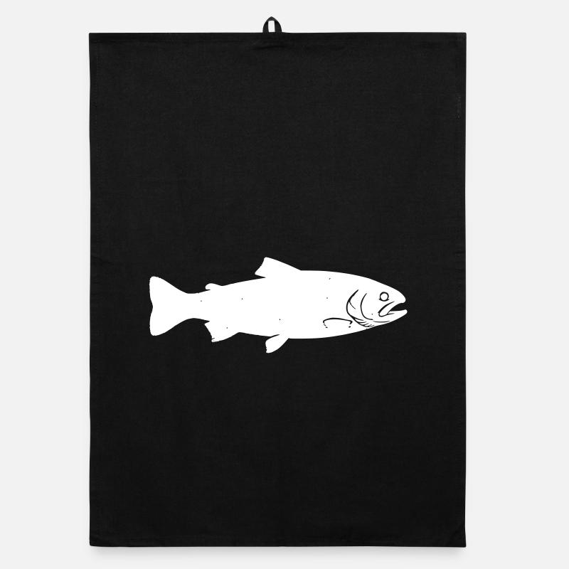 Trout Fish Angler Nature Vector Organic dish towel
