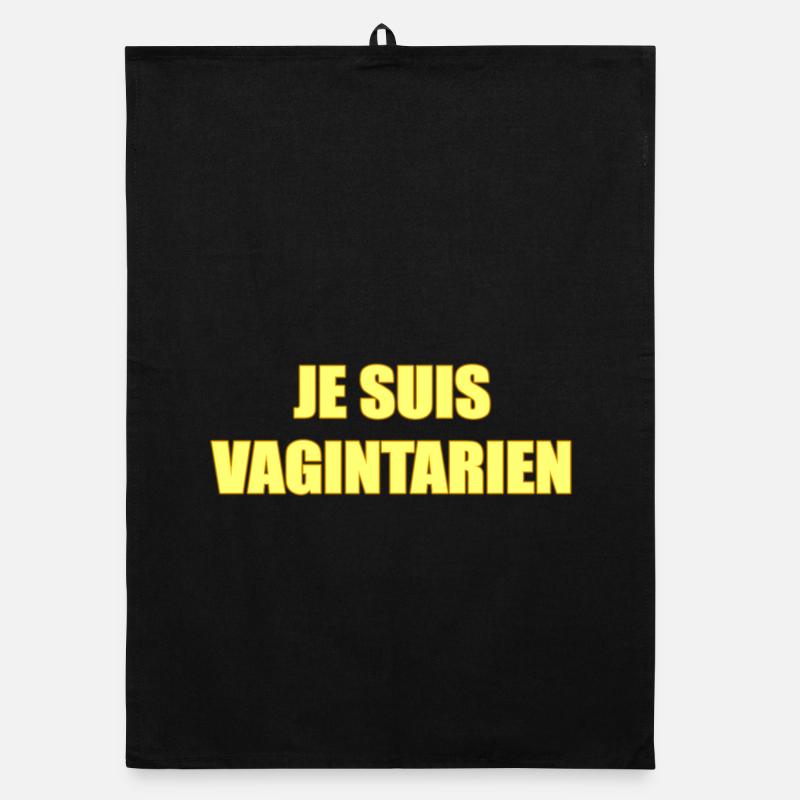 JE SUIS VAGINTARIEN - Torchon bio - noir